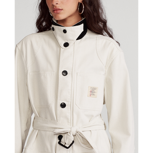Parchment Cream Cotton Canvas Trench Coat Polo Ralph Lauren 7