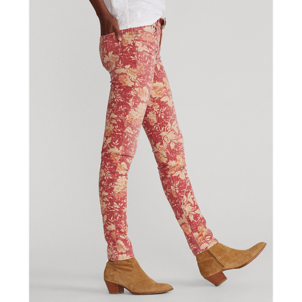 Skinny-Jeans Tompkins Polo Ralph Lauren in Rot/Neutral mit Blumen 5