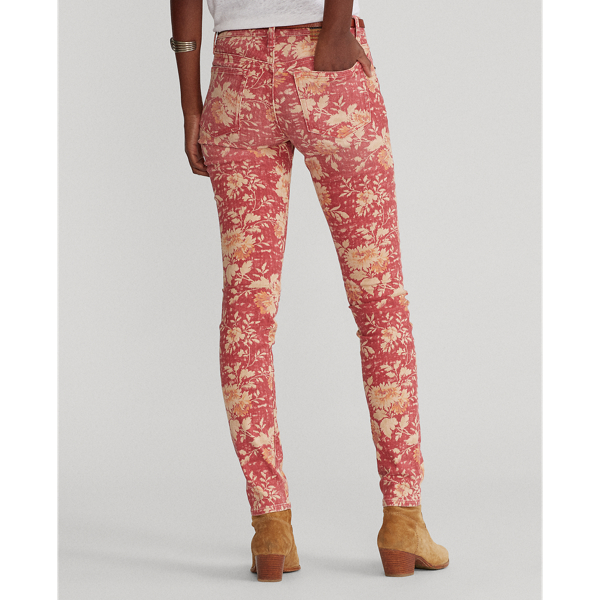 Skinny-Jeans Tompkins Polo Ralph Lauren in Rot/Neutral mit Blumen 6