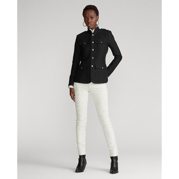 Black Stretch Cotton Blazer Polo Ralph Lauren 4