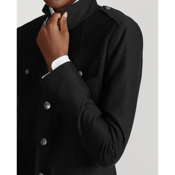 Black Stretch Cotton Blazer Polo Ralph Lauren 6