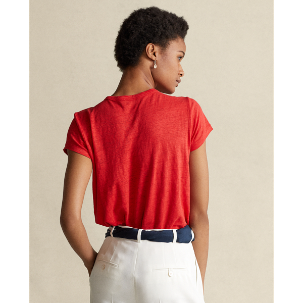 Petal Rose Linen Crewneck Tee Polo Ralph Lauren 5