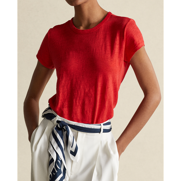 Petal Rose Linen Crewneck Tee Polo Ralph Lauren 6