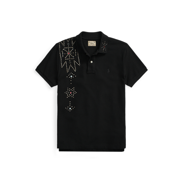 Pebble Black Classic Fit Rhinestone Polo Polo Ralph Lauren 2