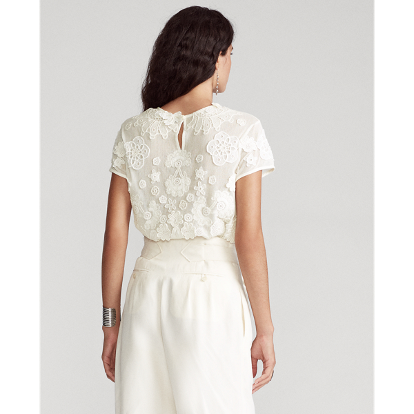 Nevis Embroidered Tulle Shirt Polo Ralph Lauren 4