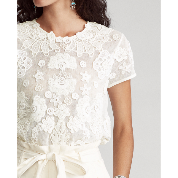 Nevis Embroidered Tulle Shirt Polo Ralph Lauren 5