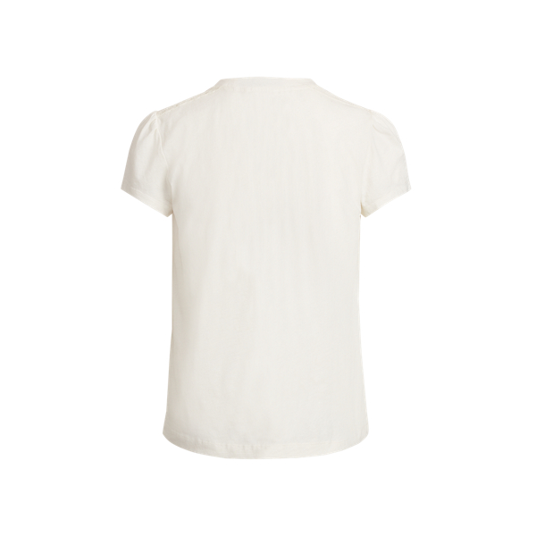 Antique Cream Lace-Trim Cotton Tee Polo Ralph Lauren 6