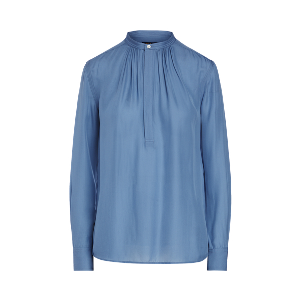 Silk-Blend Long-Sleeve Blouse Polo Ralph Lauren 1