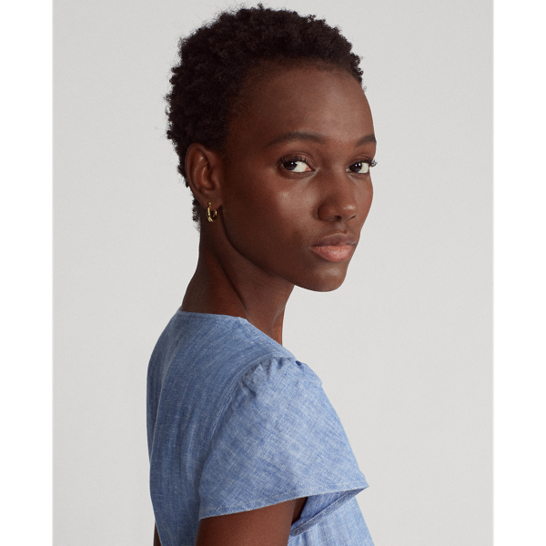Indigo Sky Linen Short-Sleeve Wrap Dress Polo Ralph Lauren 4