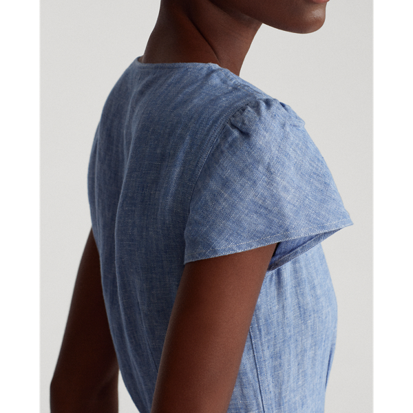 Indigo Sky Linen Short-Sleeve Wrap Dress Polo Ralph Lauren 7