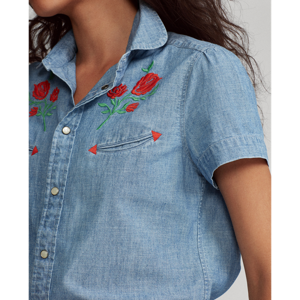 Country Blue Embroidered Cotton Shirt Polo Ralph Lauren 5