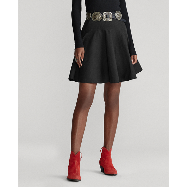 Black Cotton Broadcloth Skirt Polo Ralph Lauren 4