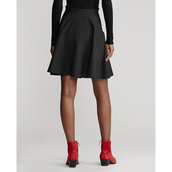 Black Cotton Broadcloth Skirt Polo Ralph Lauren 5