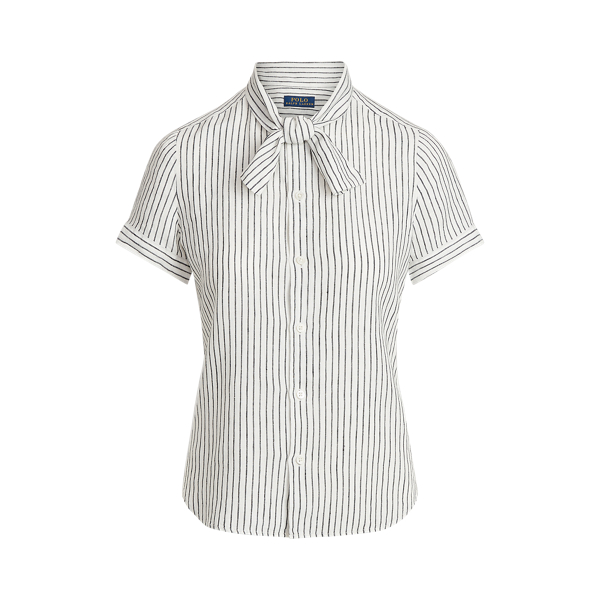 Nevis/Polo Black Linen Tie-Neck Shirt Polo Ralph Lauren 2