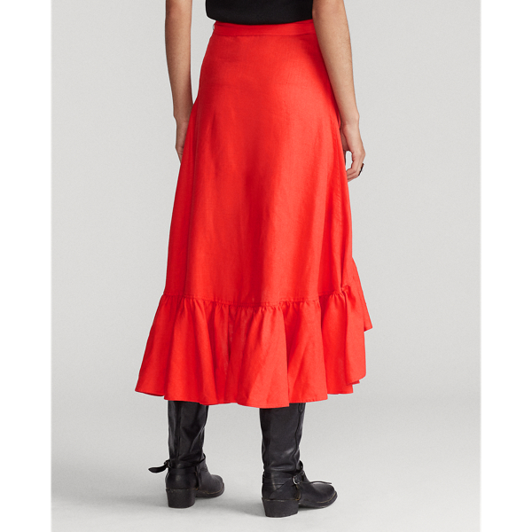 Petal Rose Linen Wrap Skirt Polo Ralph Lauren 5