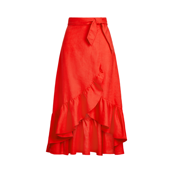 Petal Rose Linen Wrap Skirt Polo Ralph Lauren 2