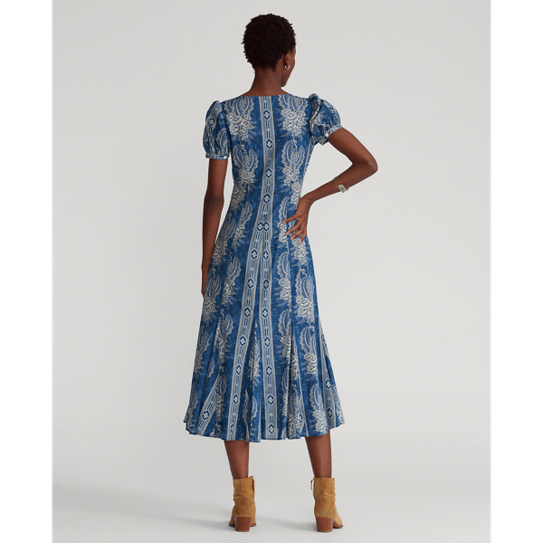 Midnight Blue Floral Floral Cotton Dress Polo Ralph Lauren 5