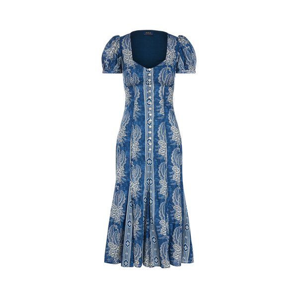 Midnight Blue Floral Floral Cotton Dress Polo Ralph Lauren 2