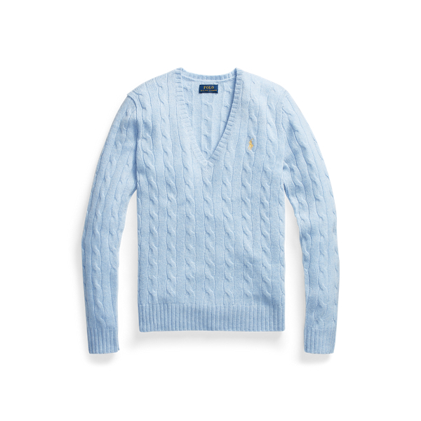 Light Blue Heather Cable Wool-Cashmere Jumper Polo Ralph Lauren 2