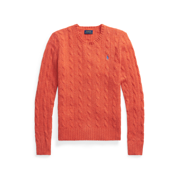 Orangey Red Cable Wool-Blend Jumper Polo Ralph Lauren 2