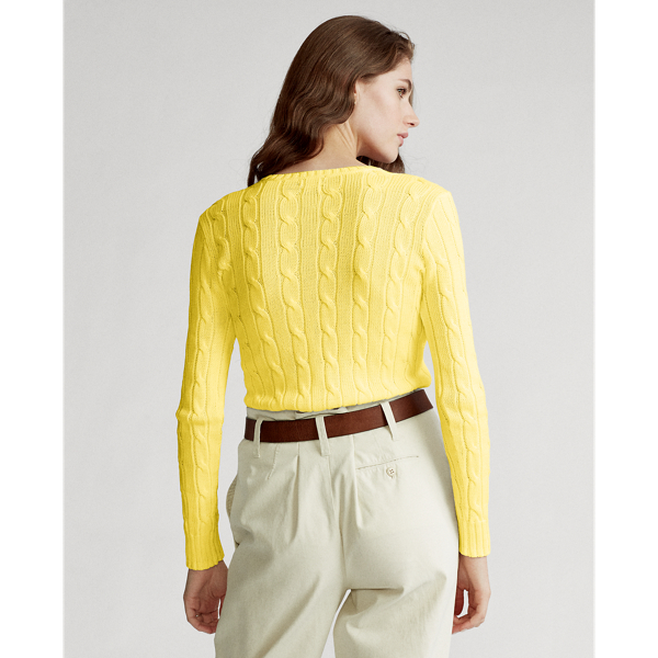 Lemon Cable-Knit V-Neck Jumper Polo Ralph Lauren 4