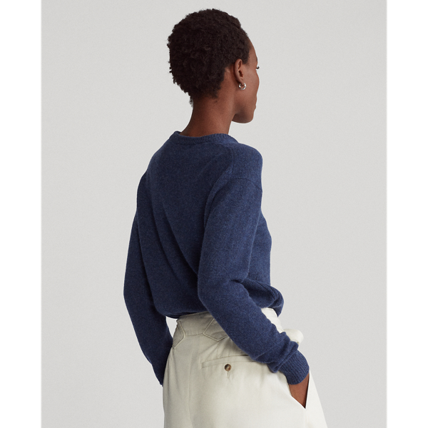 Boathouse Navy Heather Wool-Blend Crewneck Jumper Polo Ralph Lauren 4