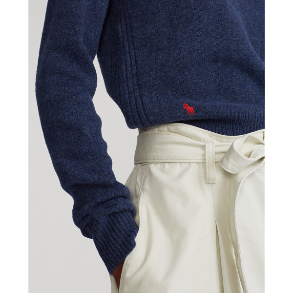 Boathouse Navy Heather Wool-Blend Crewneck Jumper Polo Ralph Lauren 5