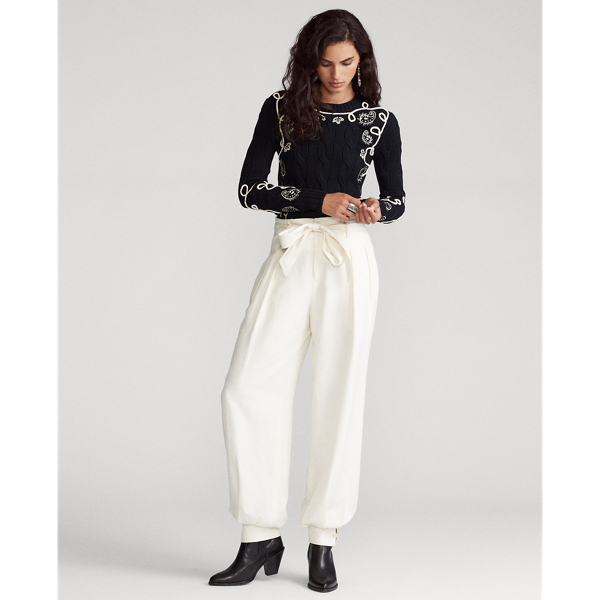 Black Embroidered Cable-Knit Jumper Polo Ralph Lauren 3