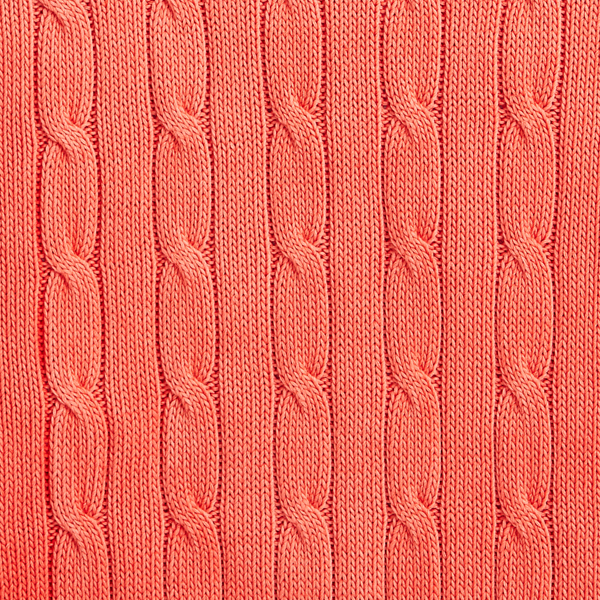 Orangey Red Cable-Knit Embroidery Jumper Polo Ralph Lauren 6