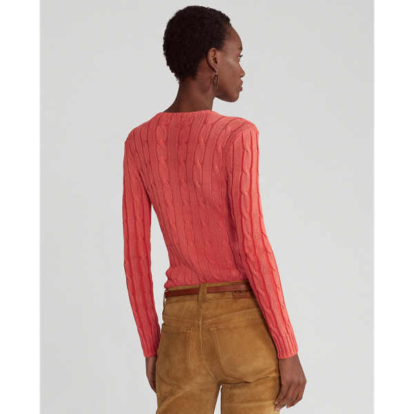Orangey Red Cable-Knit Embroidery Jumper Polo Ralph Lauren 4