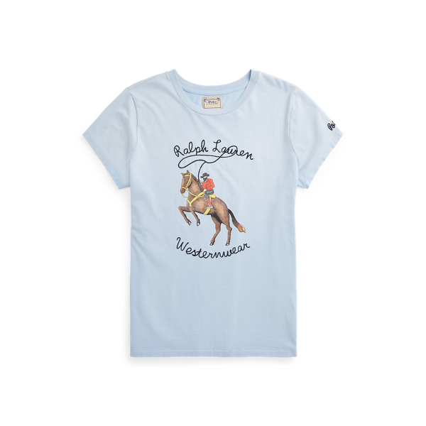 Estate Blue Cowboy Graphic Cotton Tee Polo Ralph Lauren 2