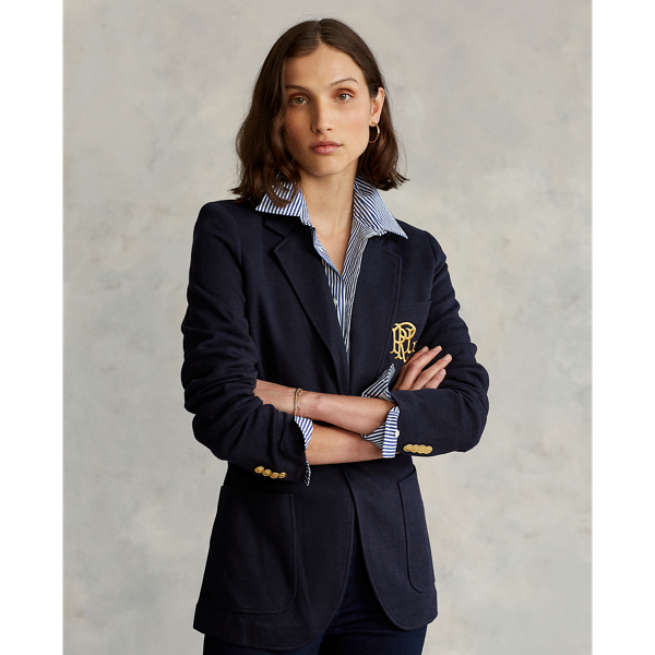 アウターその他 POLO RALPH LAUREN W Double Knit Jacquard Blazer Navy POLO RALPH LAUREN DOUBLE-KNIT JACQUARD BLAZER | Blue Women's