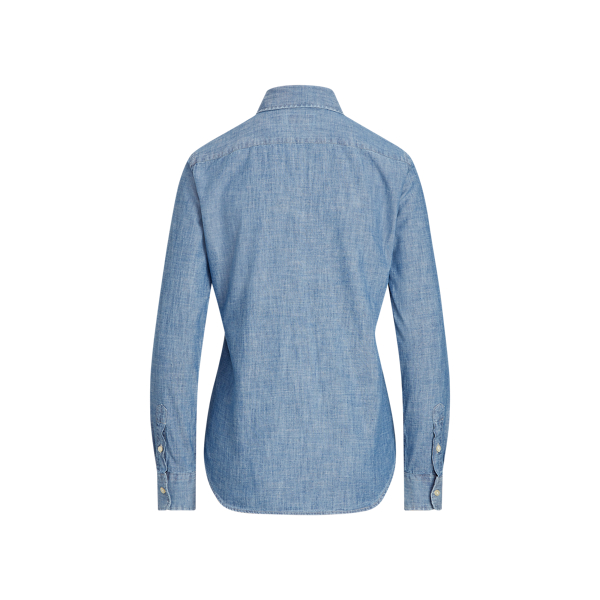 Chemise droite en chambray de coton Polo Ralph Lauren en Indigo 11