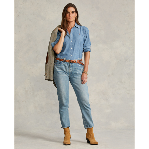 Chemise droite en chambray de coton Polo Ralph Lauren en Indigo 6