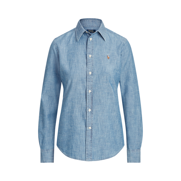 Straight Fit Cotton Chambray Shirt Ralph Lauren