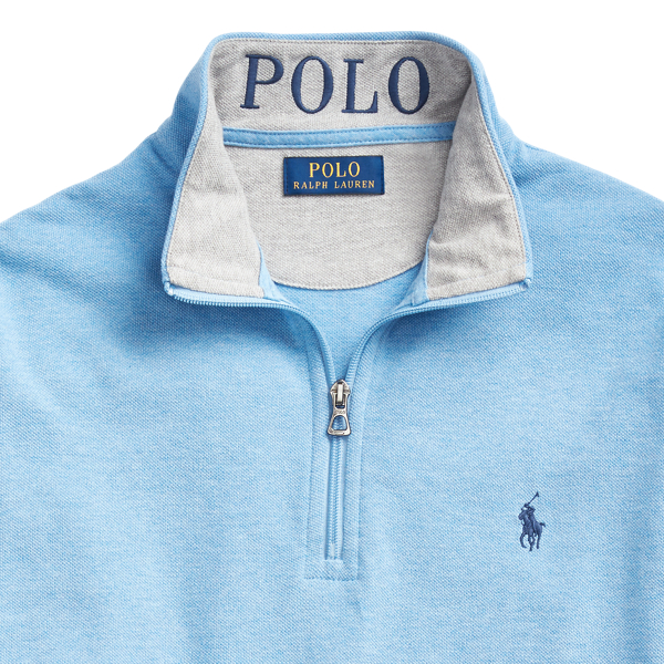 Soft Royal Heather/C9979 Mesh Quarter-Zip Pullover Polo Ralph Lauren 7