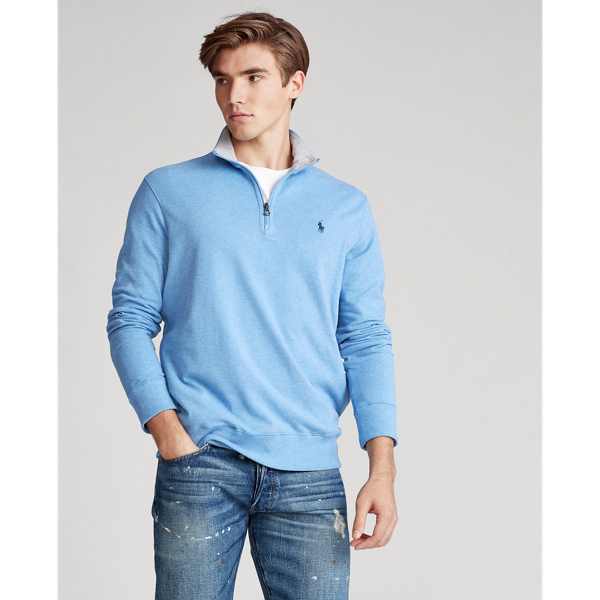 Soft Royal Heather/C9979 Mesh Quarter-Zip Pullover Polo Ralph Lauren 4