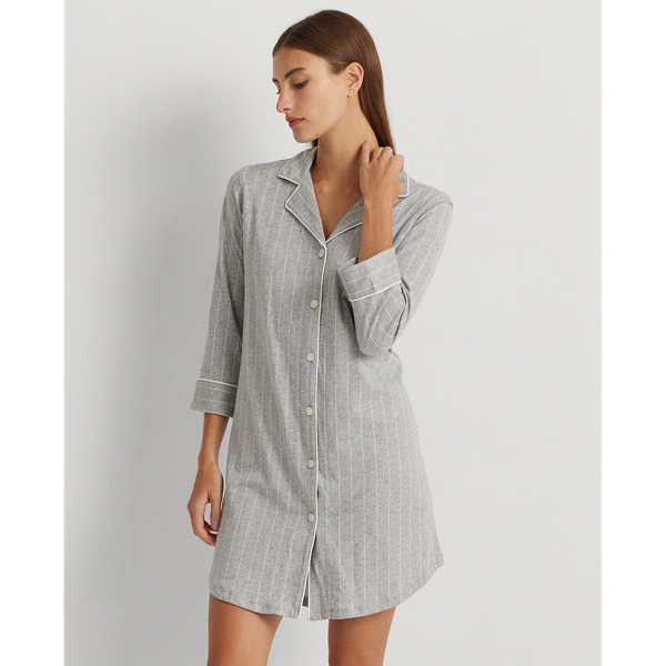 Striped Cotton Sleep Shirt