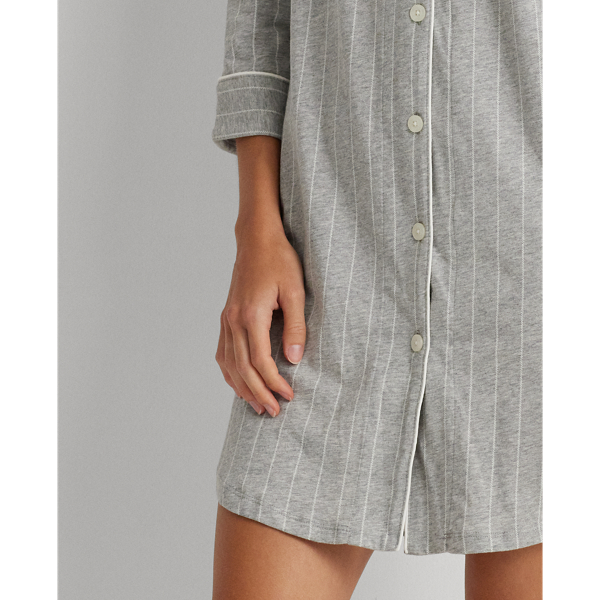 Striped Cotton Sleep Shirt