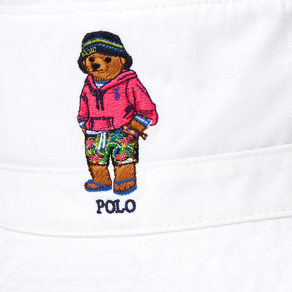 Polo Bear Chino Bucket Hat Polo Ralph Lauren em White 3