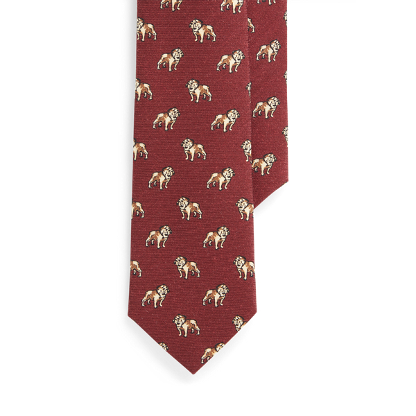 Cravate &eacute;troite laine motif chien
