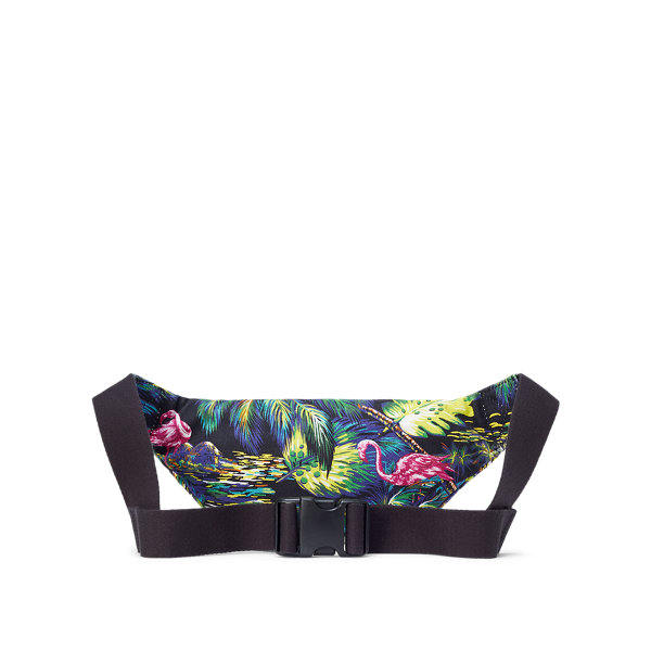 Sac banane toile tropicale Polo Ralph Lauren en M&eacute;lange vert/Flamant rose 3