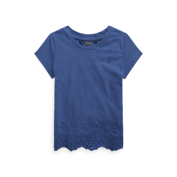 Eyelet-Hem Cotton Jersey Top Girls 1.5-6.5 Years em 1
