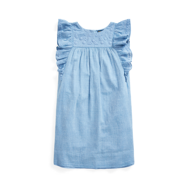 Embroidered Cotton-Blend Dress Girls 7-14 Years 1