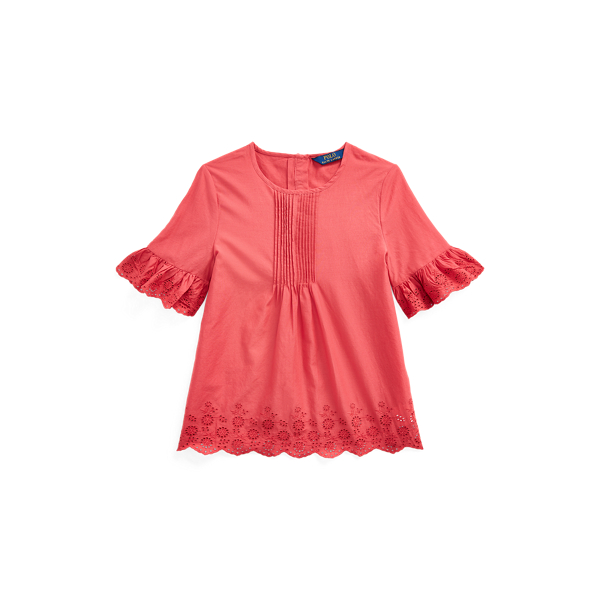Top in cotone traforato con pintuck Girls 7-14 Years in 1