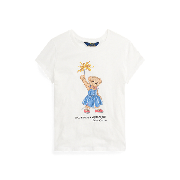 Sparkler Bear Cotton Tee Girls 7-14 Years em 1