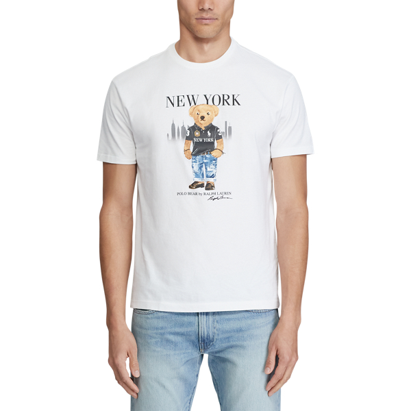 White Polo Bear New York Jersey T-Shirt Polo Ralph Lauren 3