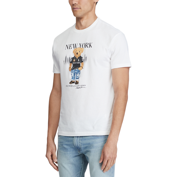 White Polo Bear New York Jersey T-Shirt Polo Ralph Lauren 5