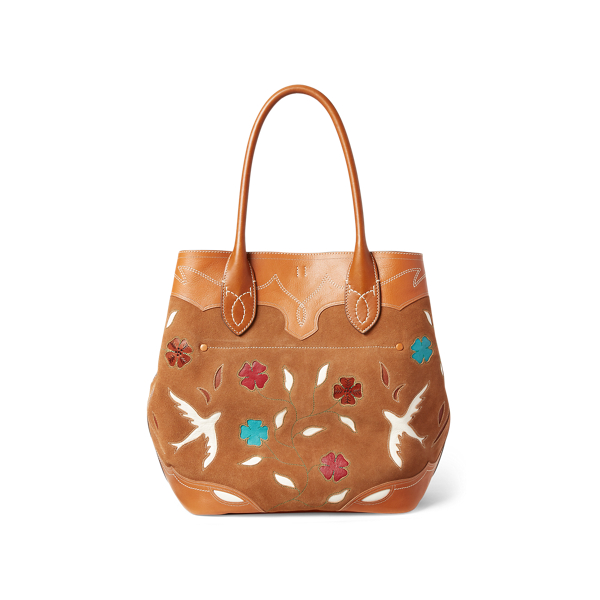 Honey Multi Bellport Leather Large Tote Polo Ralph Lauren 3