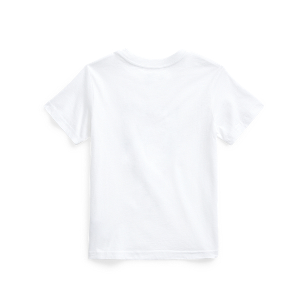 White Multi Polo Bear London Cotton Tee Boys 2-7 2